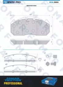 Комплект тормозных колодок FOMAR Friction FO 674781